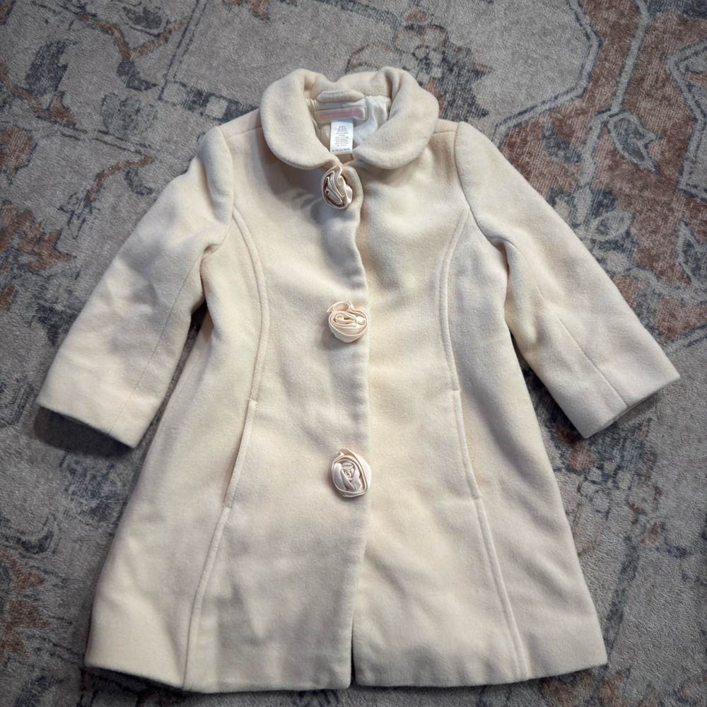 Janie and Jack Cream Pea Coat for Kids cashmere wool blend